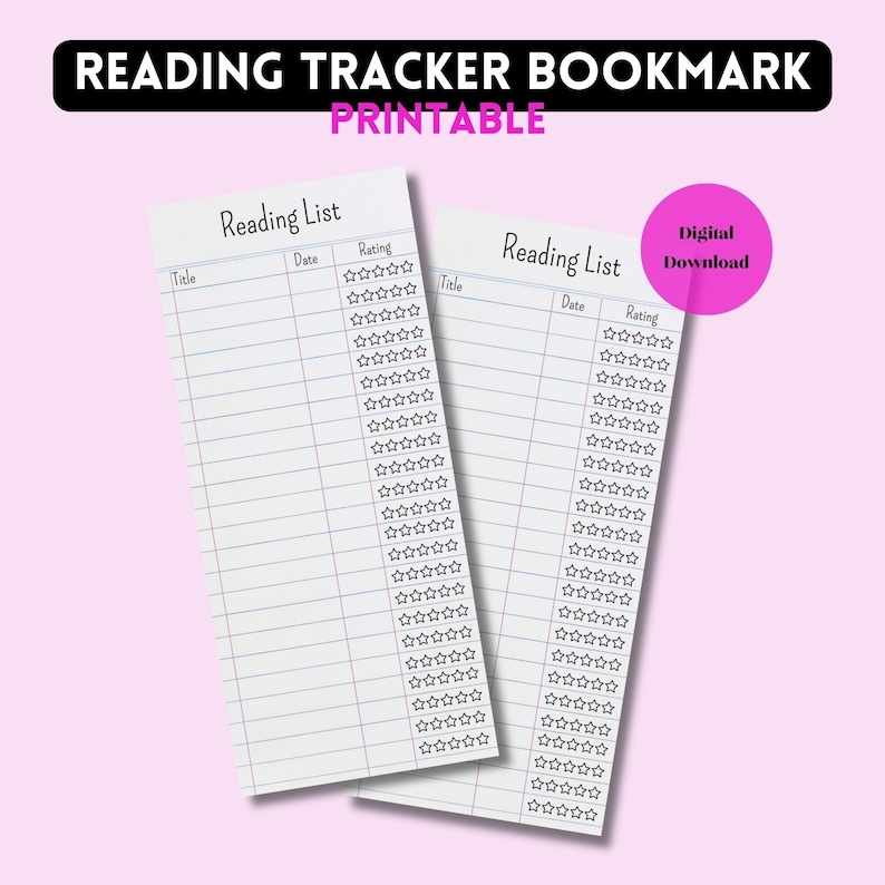 Reading Tracker Printable Bookmarks Organize Rate And Keep Track 