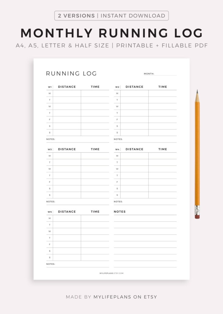 Running Tracker Printable Marathon FREE Printables