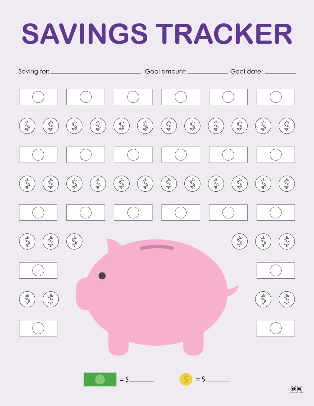 Savings Trackers 27 FREE Printables Printabulls