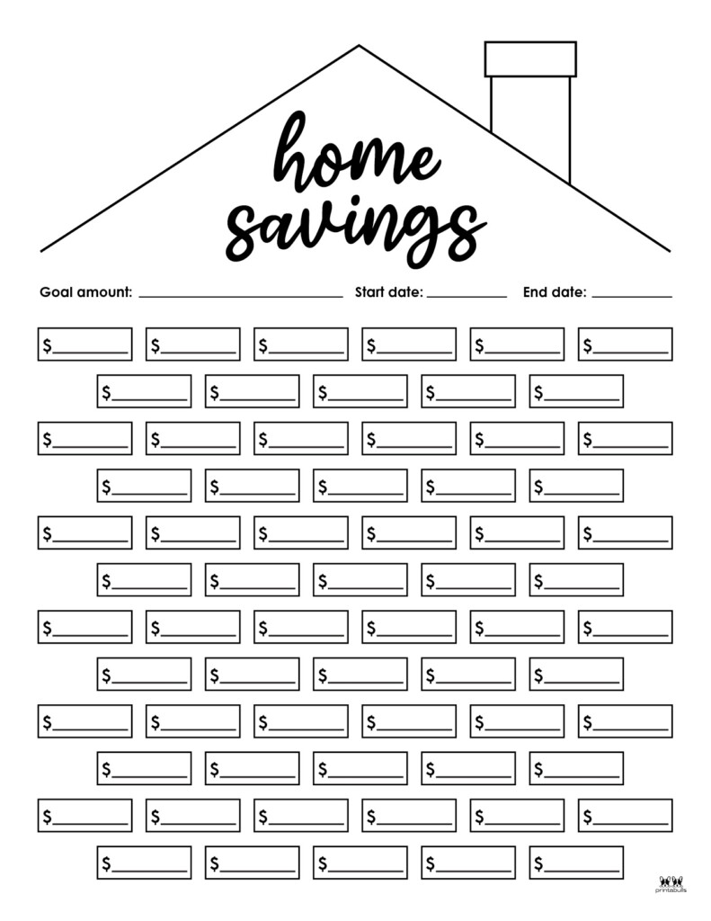 Savings Trackers 27 FREE Printables Printabulls