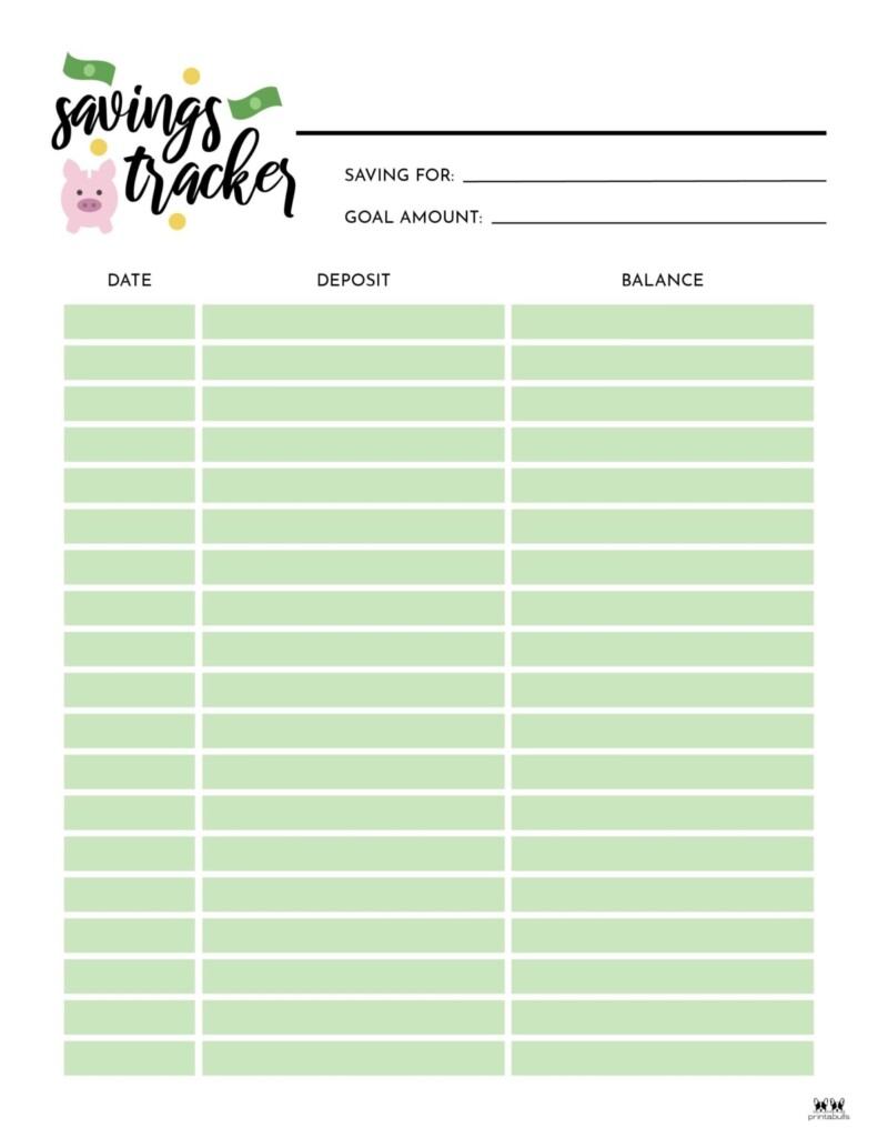 Savings Trackers 27 FREE Printables Printabulls