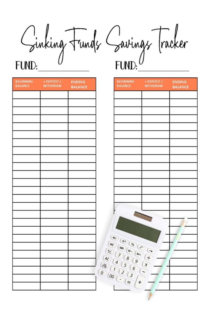 Sinking Funds Savings Tracker Yearly Expense Worksheet Dave Ramsey 