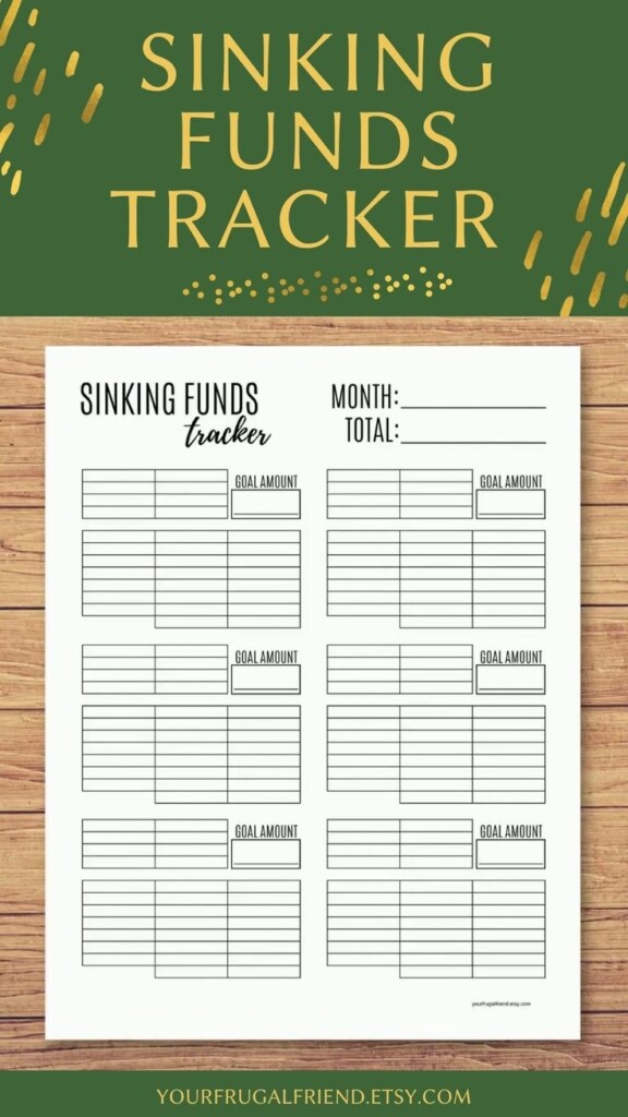 Sinking Funds Tracker Free Printable Printable Word Searches