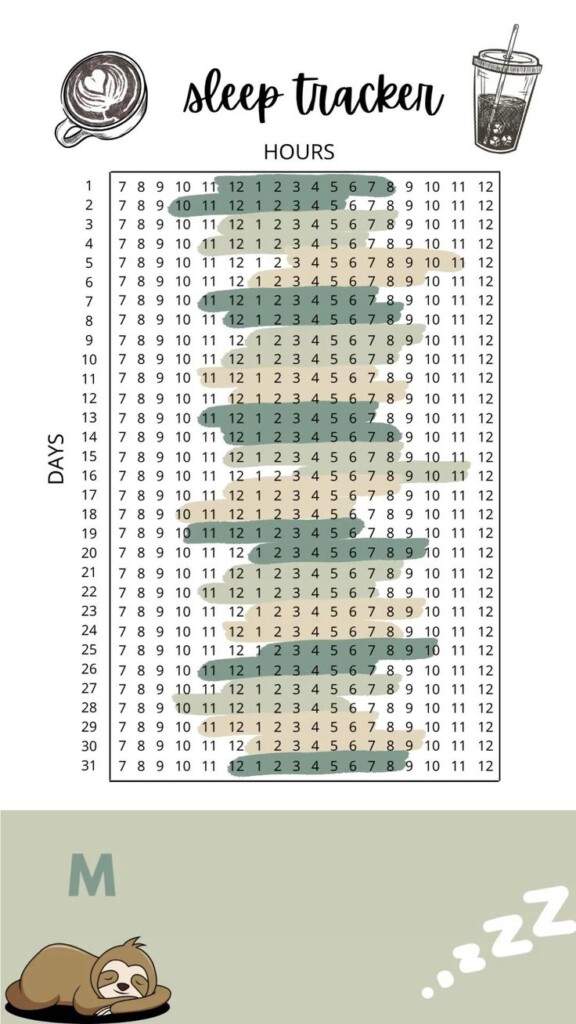 Sleep Tracker Bujo Ideas Good Habits Tracker Printable