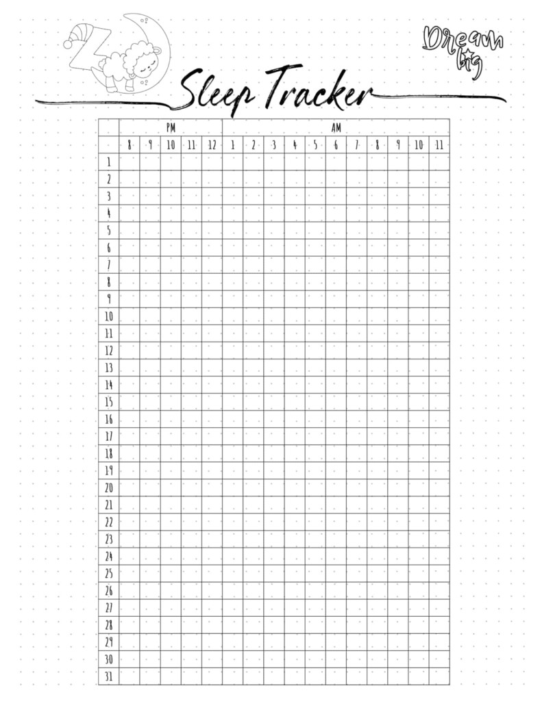 Sleep Tracker Printable Printable Word Searches