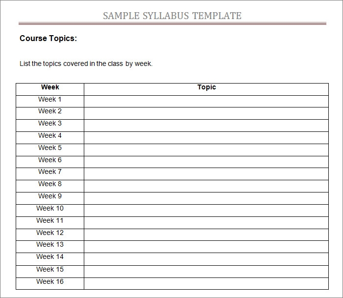 Syllabus Template Free Templates