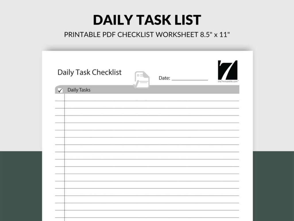 Task Tracker Daily Task List Printable Digital Task Checklist 