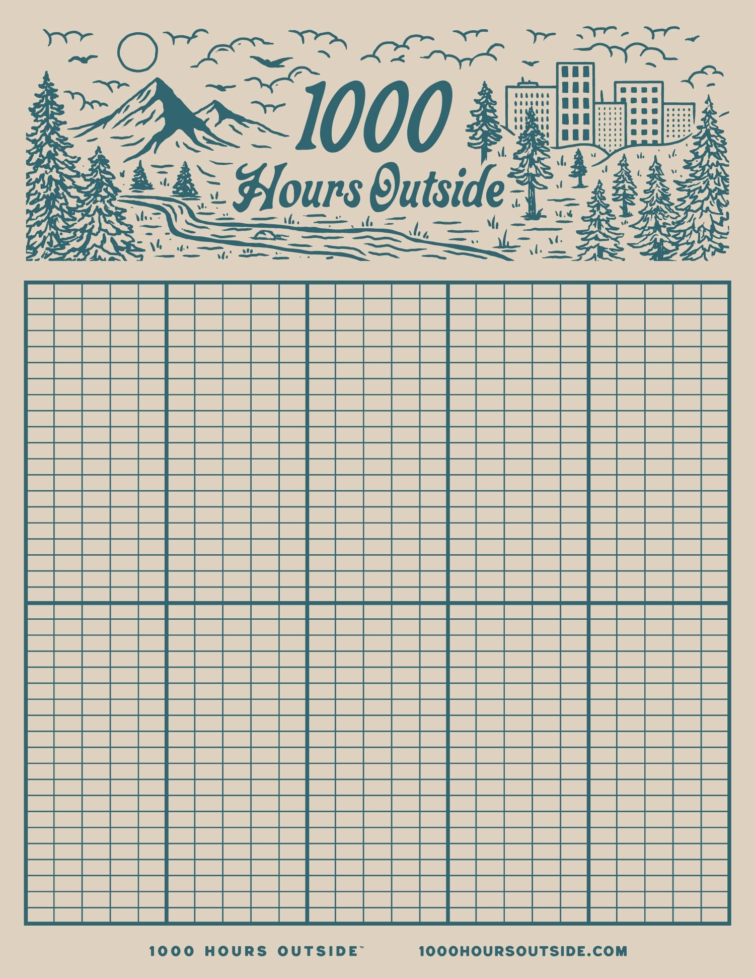 Ten Year Tracker Track Your Progress 1000 Hours Outside