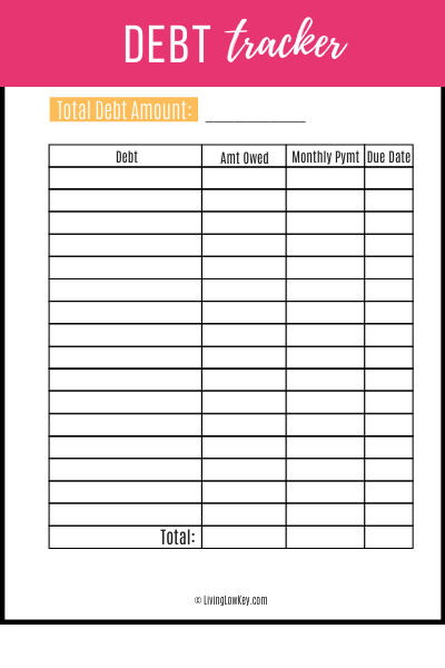The Best Free Debt Tracker Printable Kiss Your Debt Goodbye