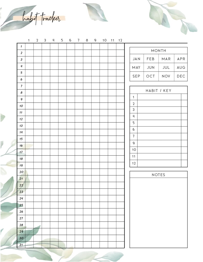 This Free Printable Habit Tracker Will Help You Reach Your Goals Riset