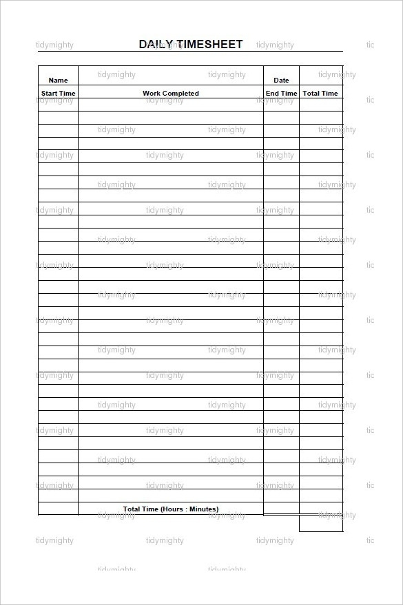 Time Tracking Templates 4 Free Printable Word Excel Formats