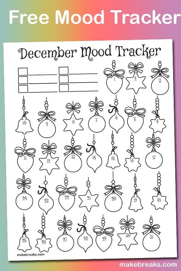 Track And Uplift Your December Moods With A Printable Mood Tracker For 