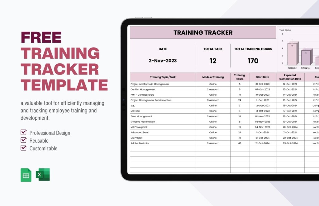 Training Tracker Template In Excel Google Sheets Download Template