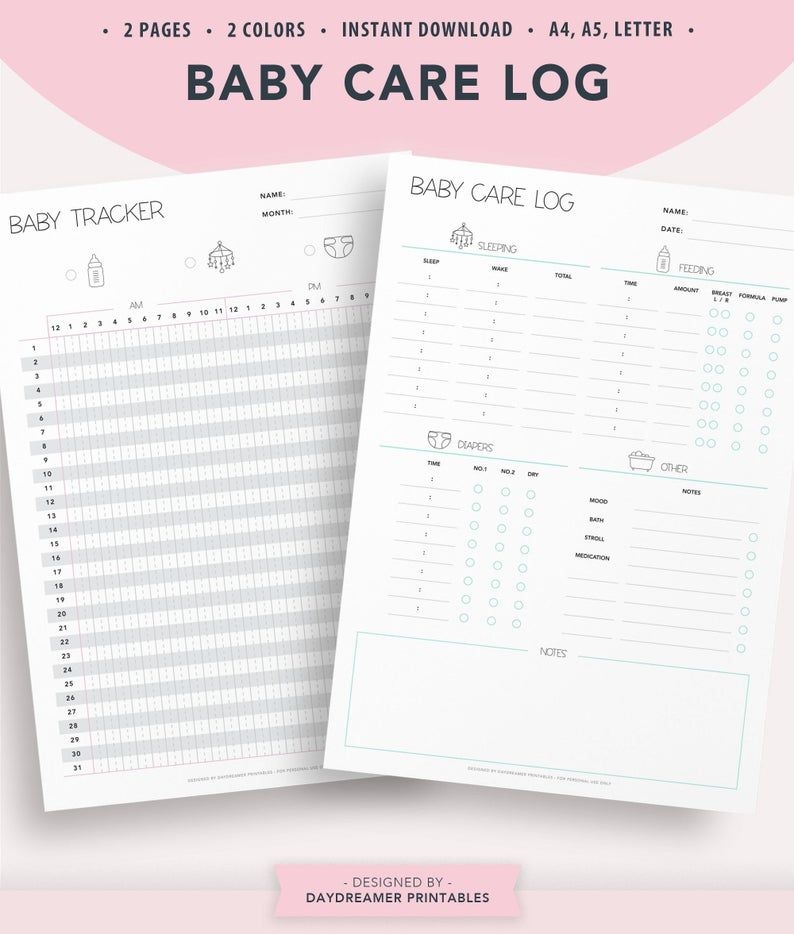 Use This Baby Care Log To Track And Record Your Babies Daily And 