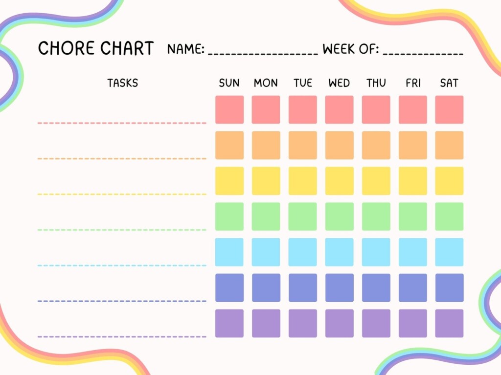Weekly Chore Checklist Template