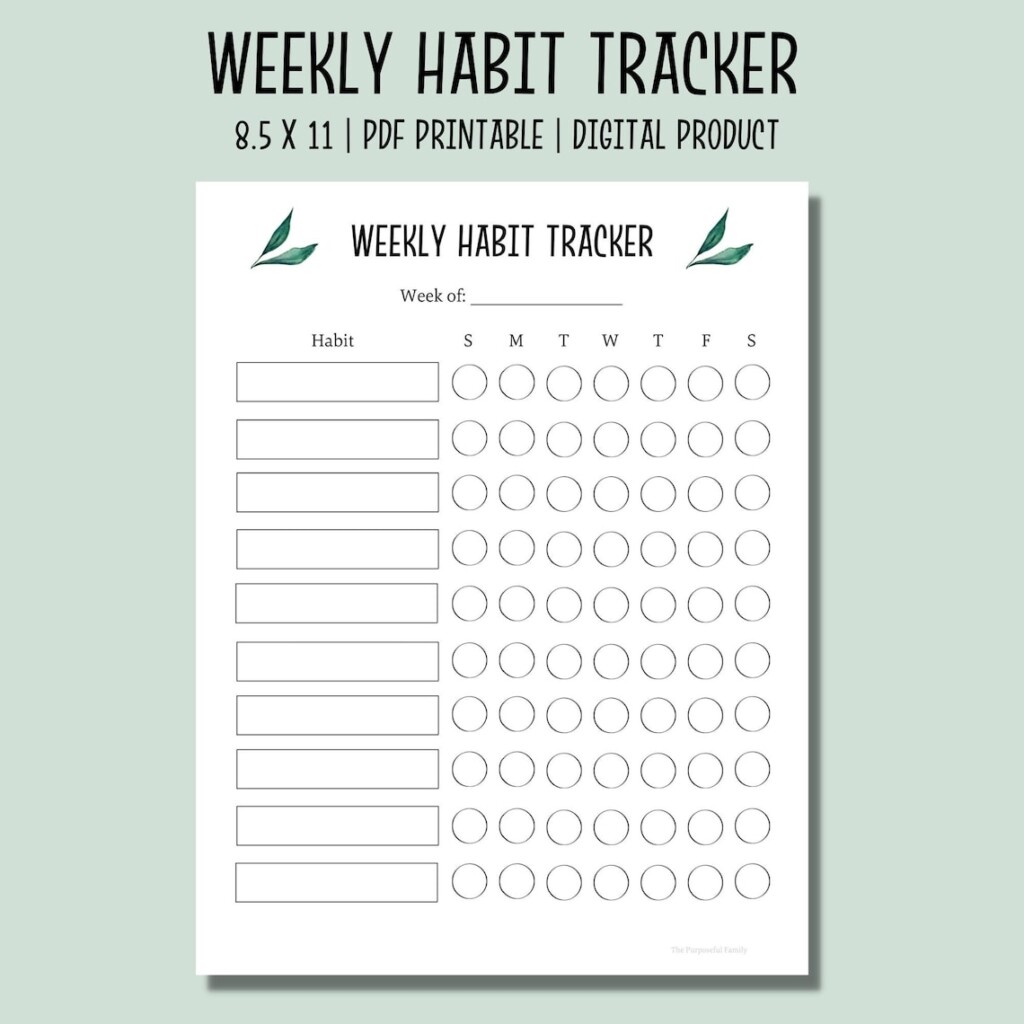 Weekly Habit Tracker Printable Habit Tracker Chart Daily Etsy France
