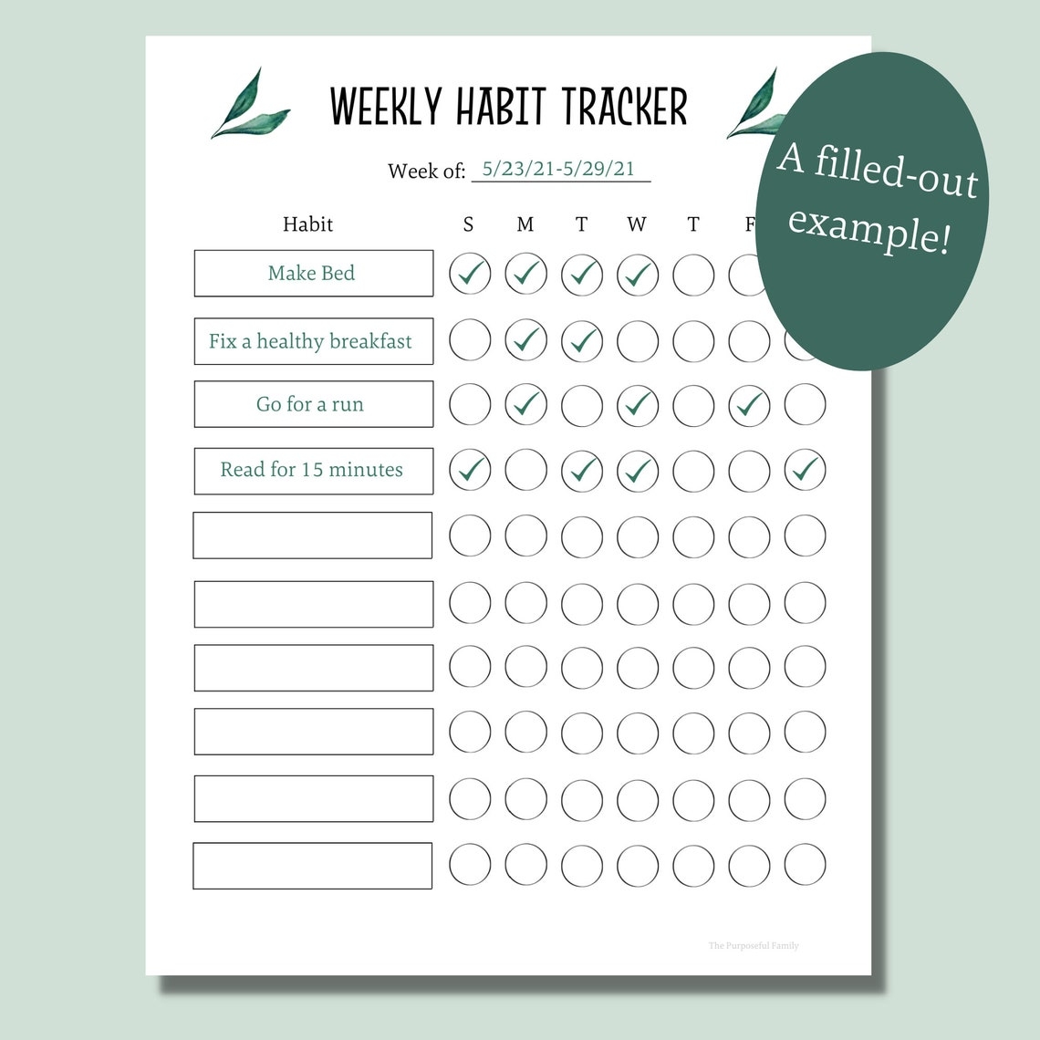Weekly Habit Tracker Printable Habit Tracker Chart Daily Habit