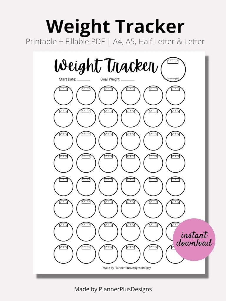 Weight Loss Tracker Journal Printable Weight Loss Chart Weight Loss 