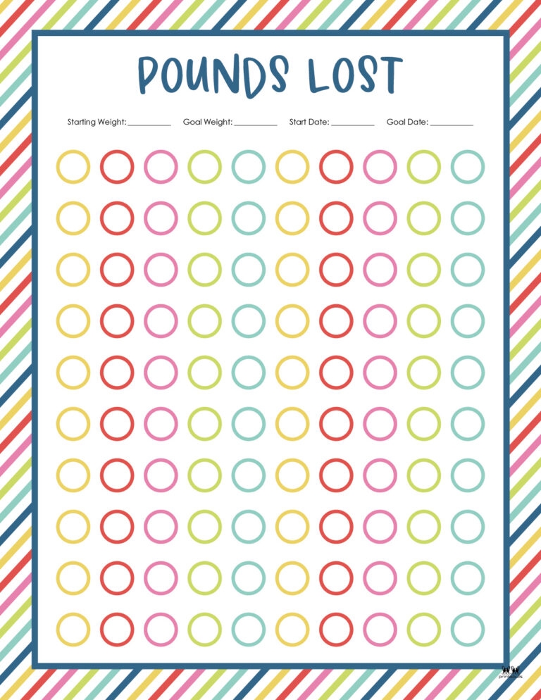 Weight Loss Trackers 29 FREE Printables Printabulls
