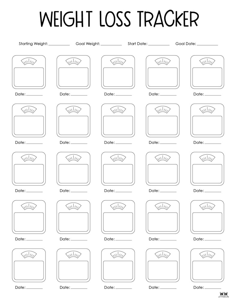 Weight Loss Trackers 29 FREE Printables Printabulls