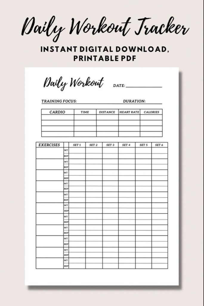Write Down Your Exercises For Your Daily Workout Daily Exercise 
