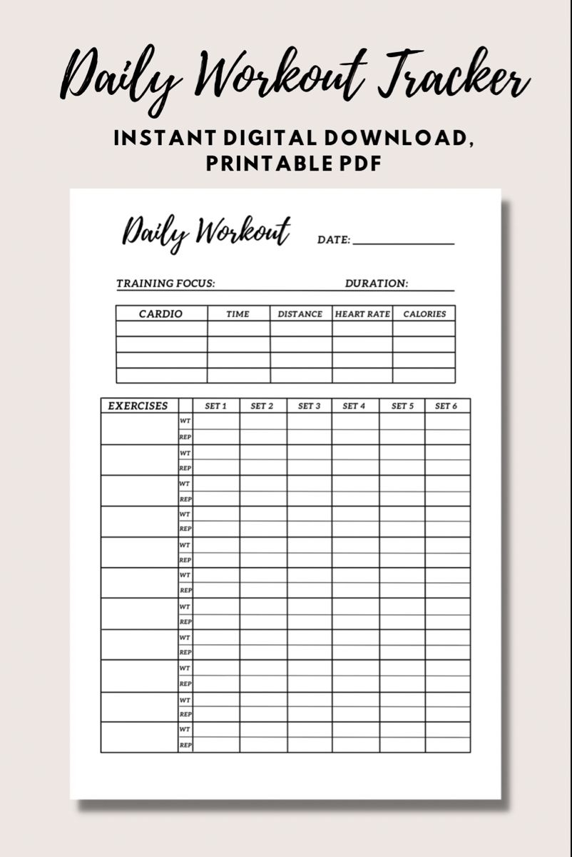 Write Down Your Exercises For Your Daily Workout Daily Exercise