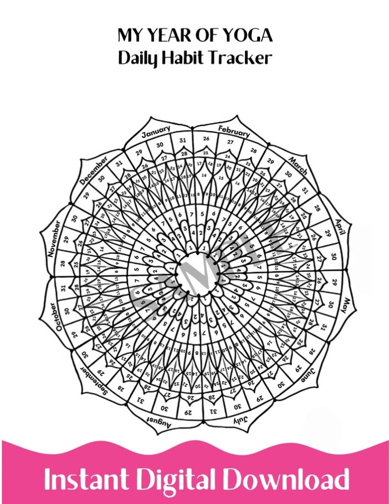 Yoga Tracker 365 Days Of Yoga Habit Tracker Printable Yoga Etsy Australia