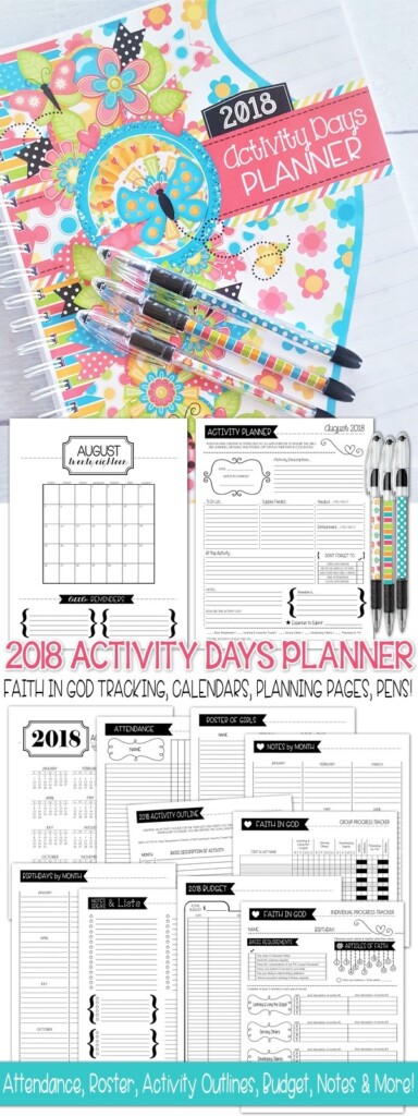 2018 Activity Days Planner FREE Faith In God Tracker My Computer Is My Canvas