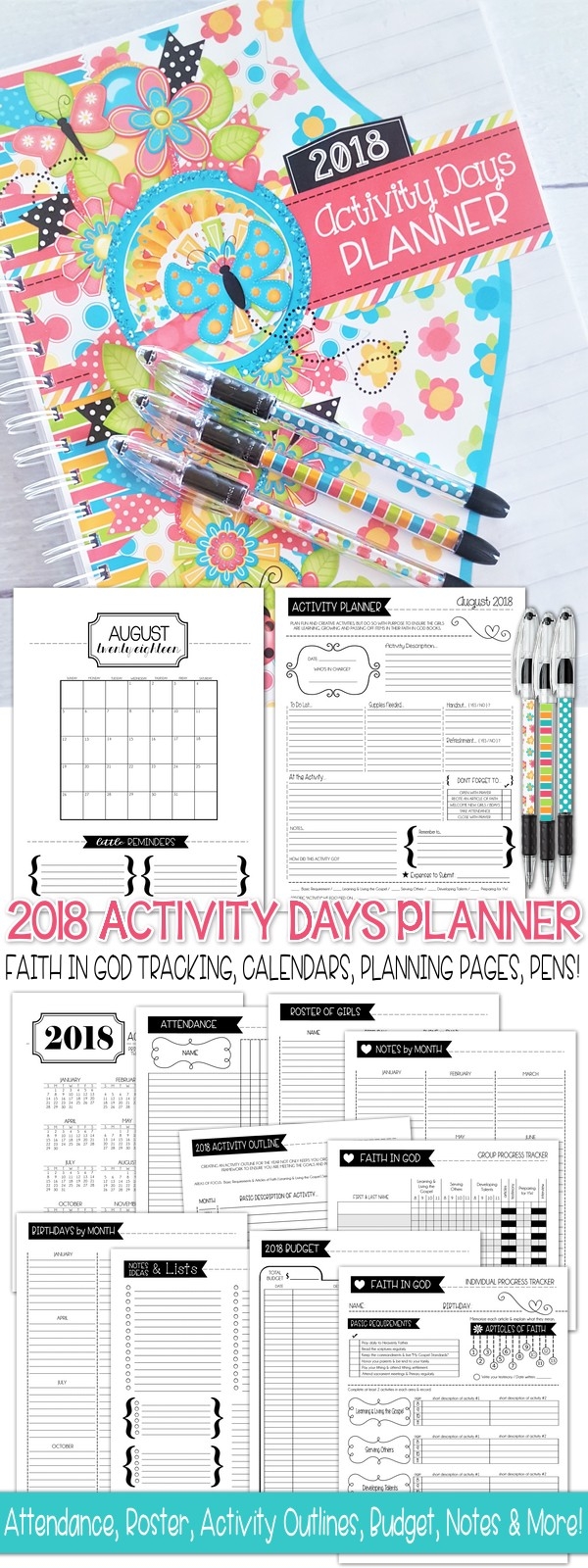 2018 Activity Days Planner FREE Faith In God Tracker My Computer Is My Canvas