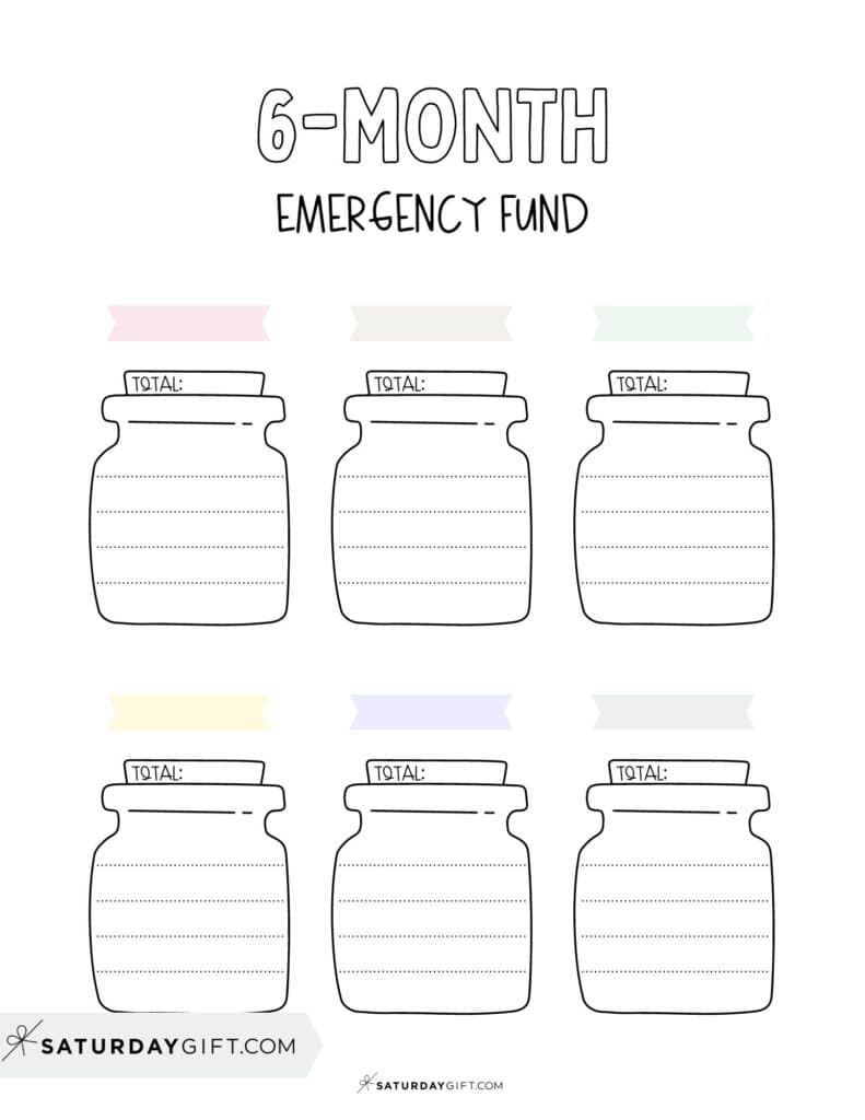 25 Cute Free Emergency Fund Tracker Printable Templates SaturdayGift