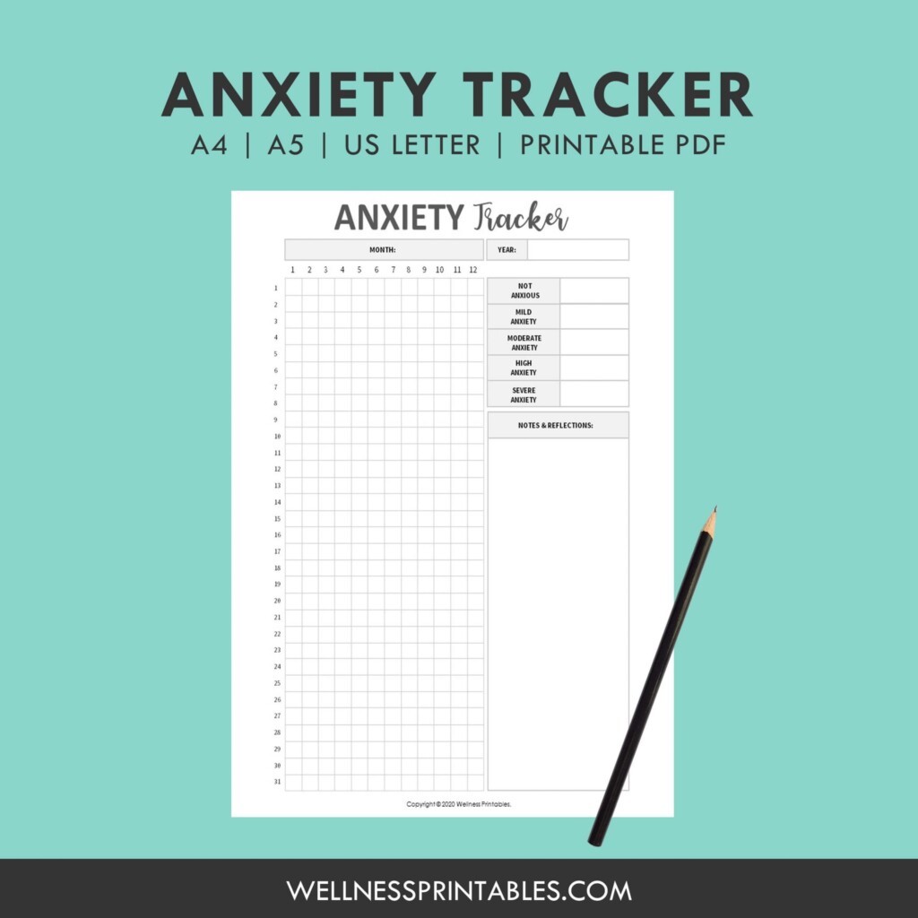 Anxiety Tracker Printable Planner Inserts Wellness Printables