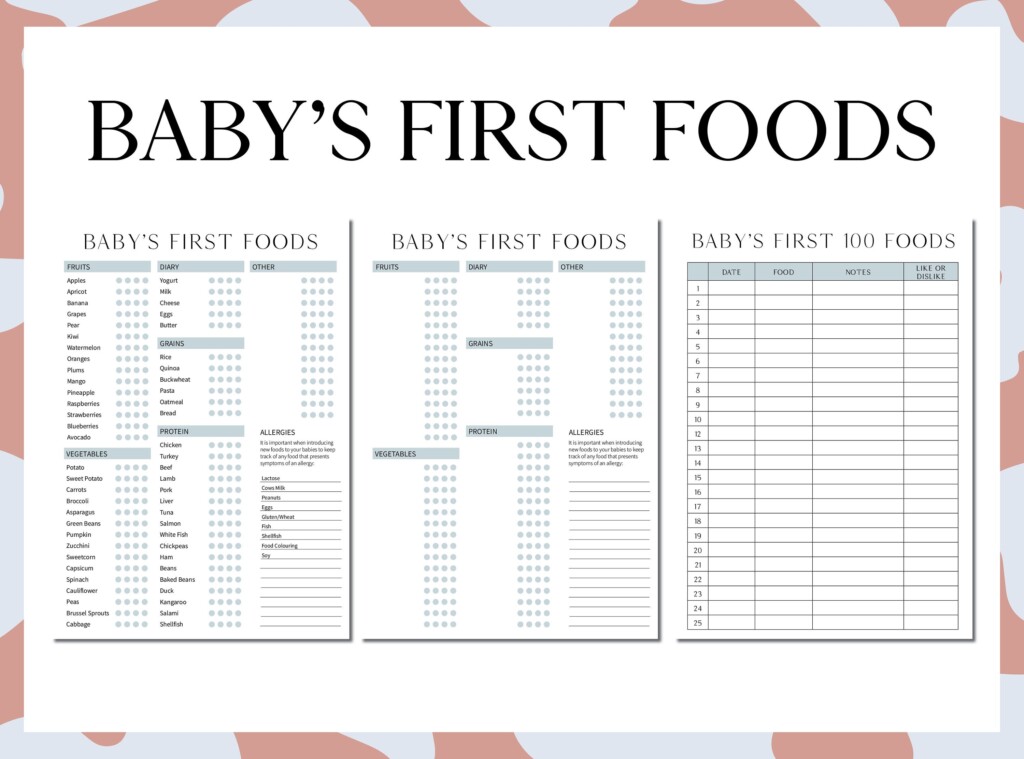 Blue Baby s First Food Checklist Baby Food Tracking Printable Solid Tracker Baby Food Log Baby Food Diary A4 Printable Download Etsy