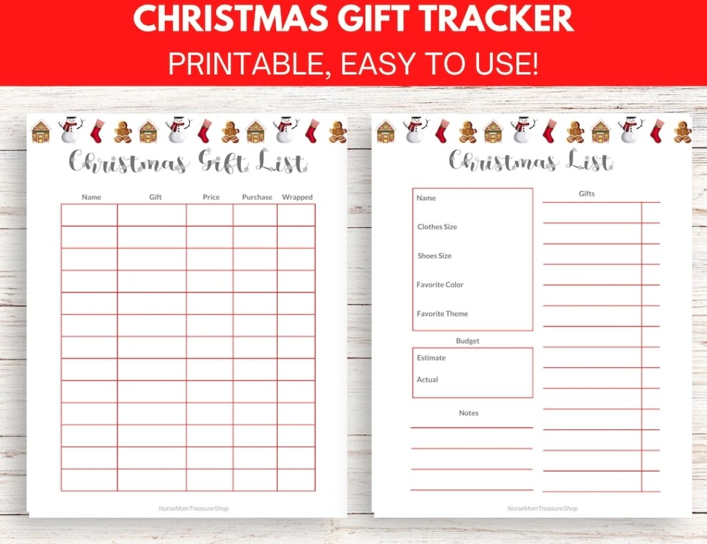 Christmas Gift List Printable Fillable Editable PDF Christmas Planner Printable Christmas Gift Tracker Template Etsy