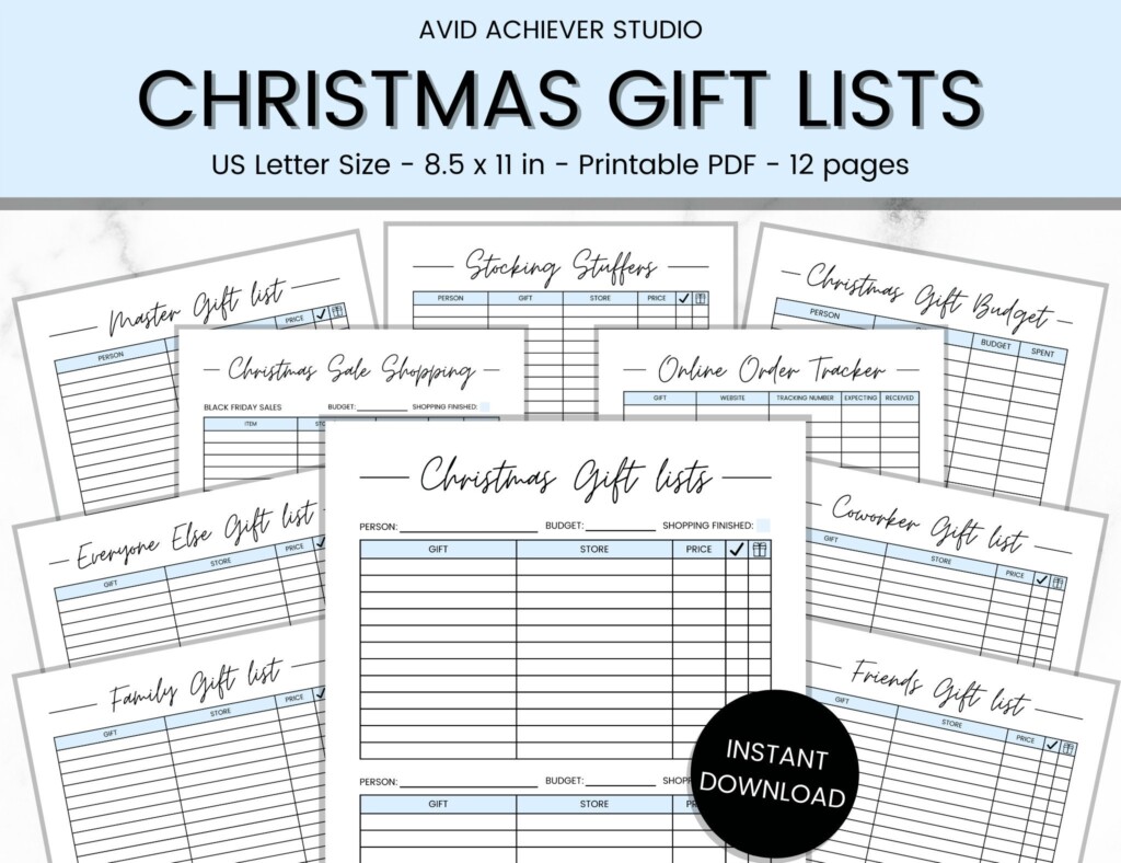 Christmas Gift List Printable Gift Tracker Christmas Gift Checklist Gift Budget Xmas Planner Christmas To Do List Holiday Shopping Etsy