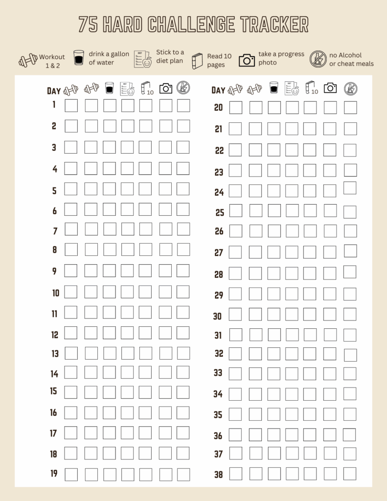 Discover 10 75 Hard Challenge Ideas On This Pinterest Board 75 Hard Challenge Tracker Free Printable Challenges Tracker Free And More