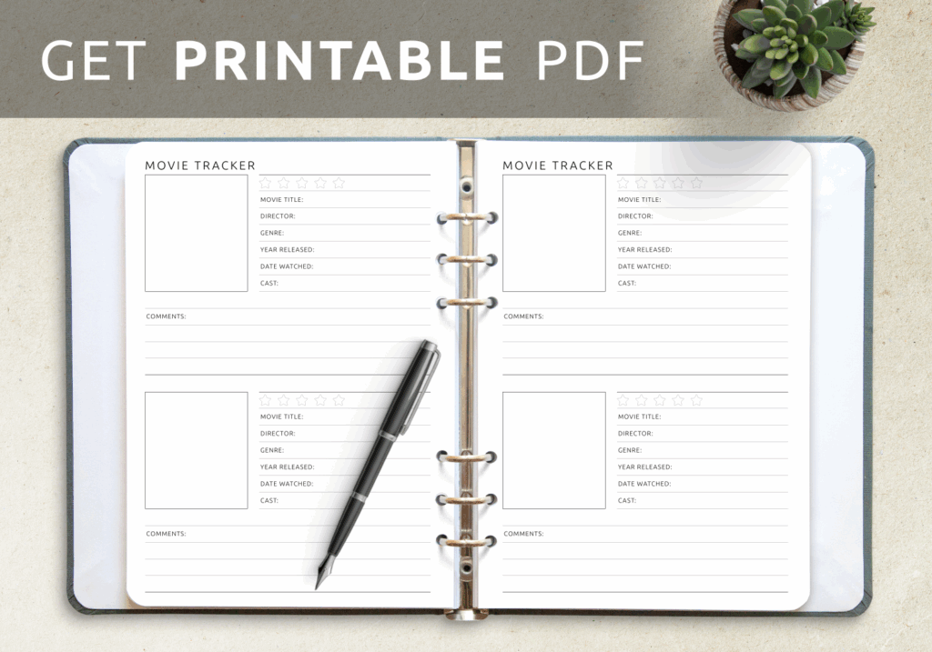Download Printable Classic Movie Tracker Template PDF
