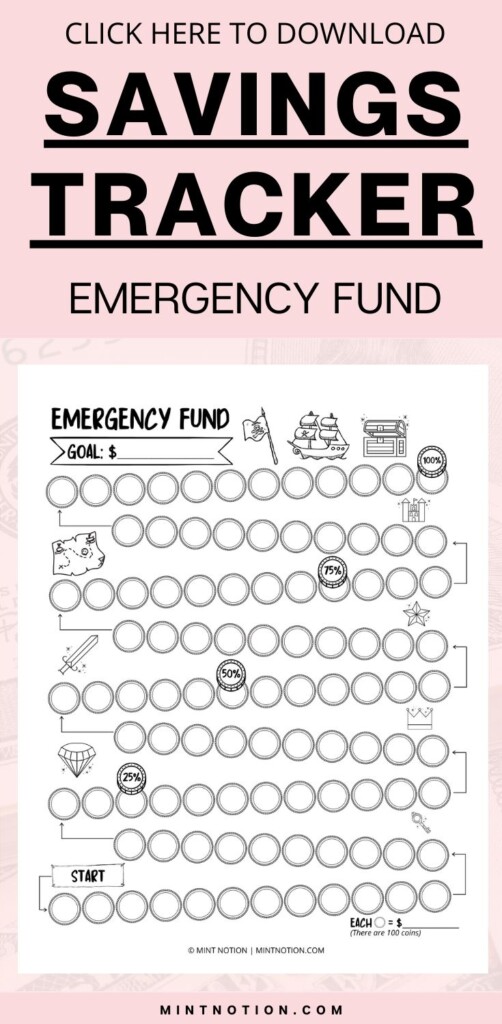 Emergency Fund Savings Tracker Printable