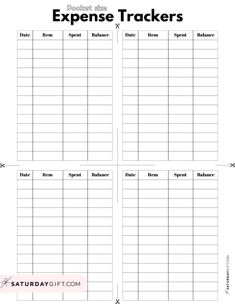Expense Tracker Printable 26 Cute Free Spending Logs
