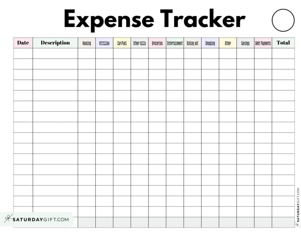 Expense Tracker Printable 26 Cute Free Spending Logs