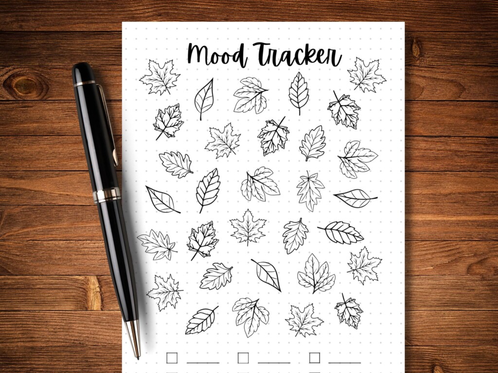 Fall Leaves Mood Tracker PRINTABLE Journal Page Planner Page Feelings Tracker Daily Mood Tracker Track Mood Journal Template Etsy