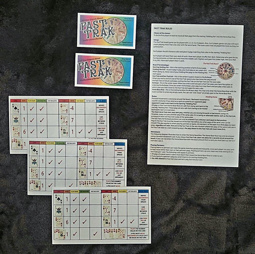 Fast Track Rules Rule Card 3 Table Rules Short Cut Cards Business Cards To Share Etsy