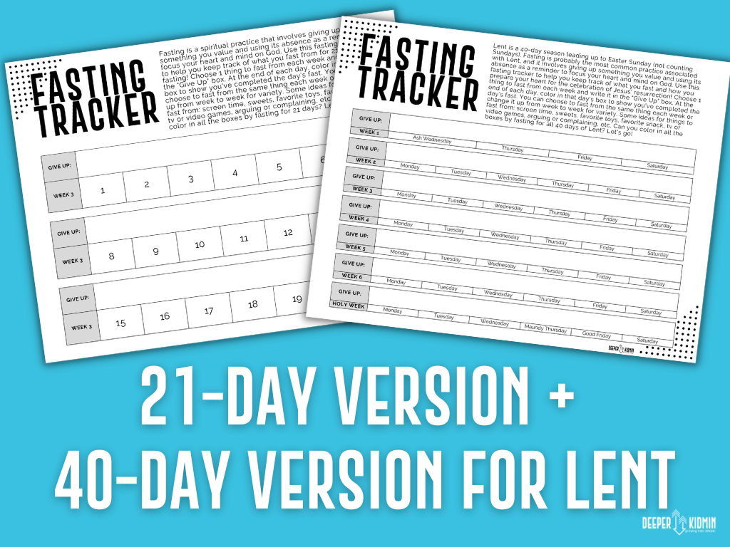 Fasting Tracker Printables Deeper KidMin