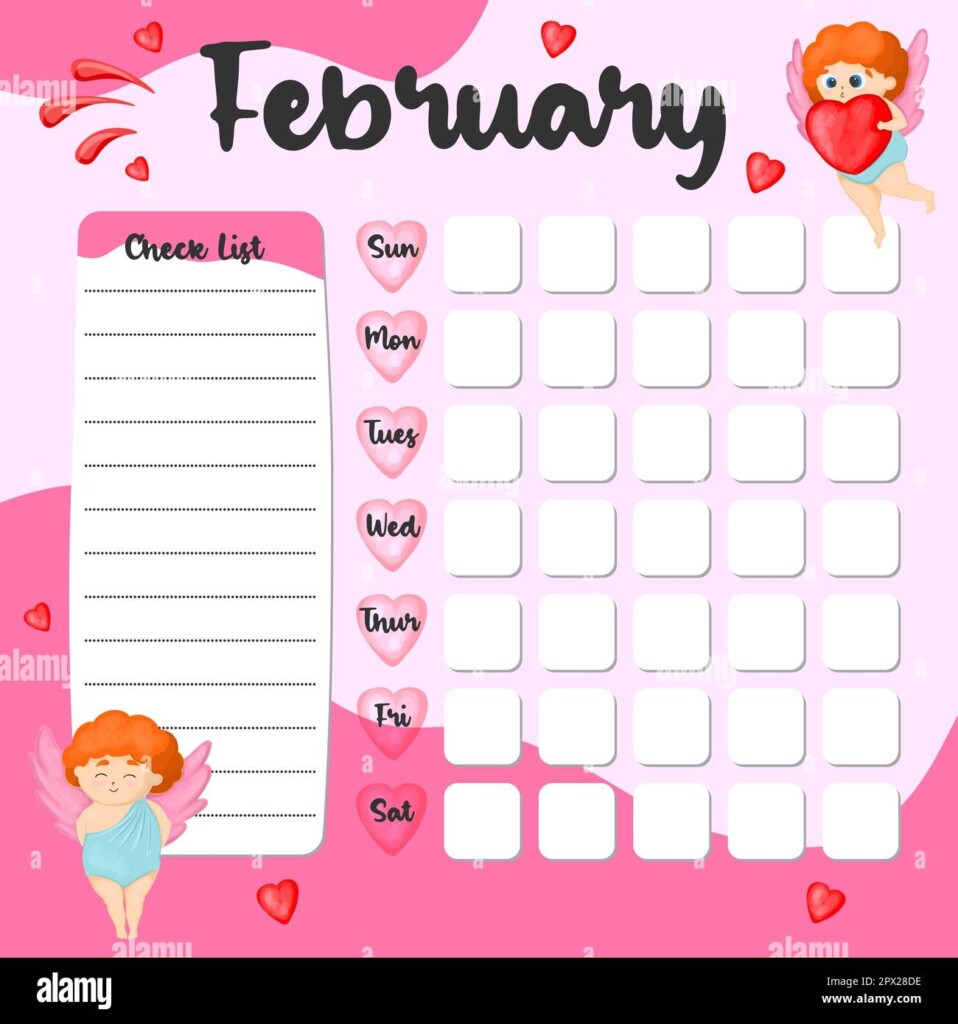 February Monthly Planner Weekly Planner Habit Tracker Template And Example Template For Agenda Schedule Planners Checklists Bullet Journal Not Stock Photo Alamy