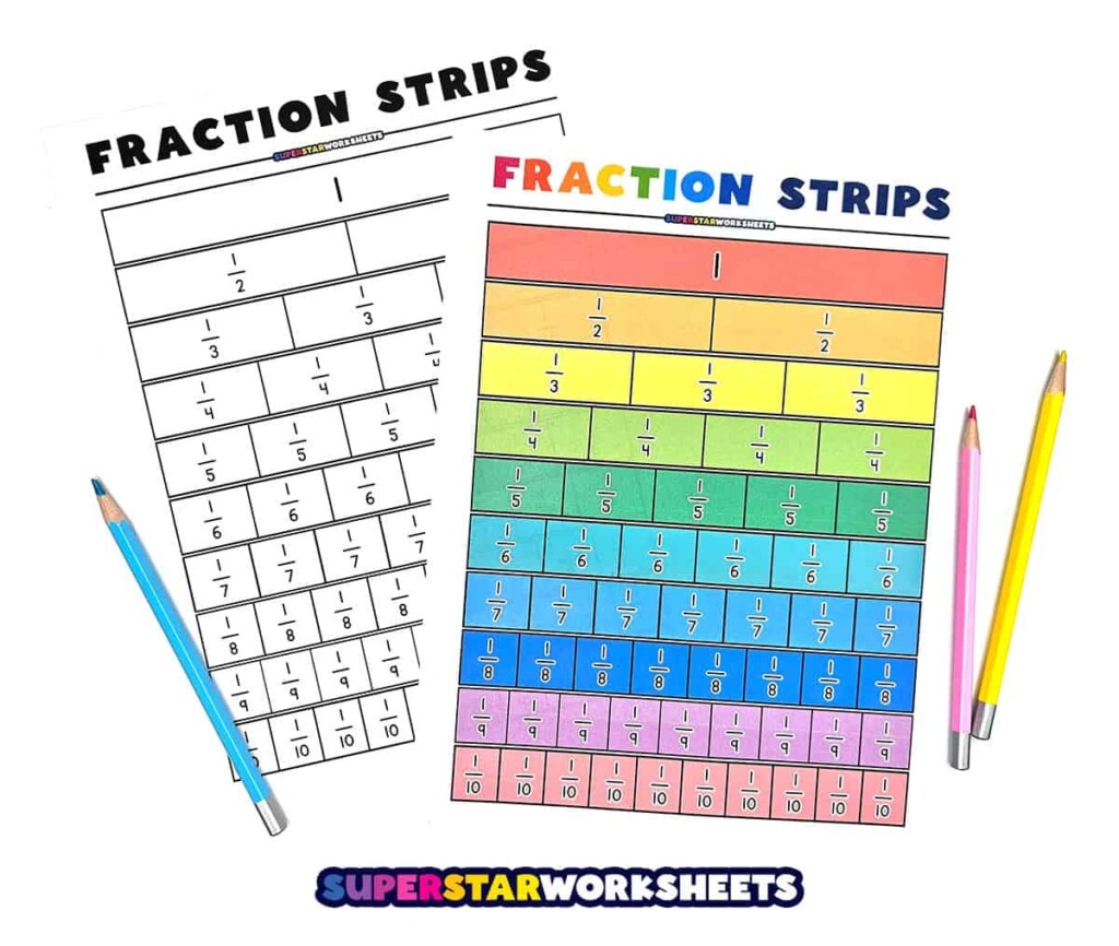 Fraction Strips Superstar Worksheets