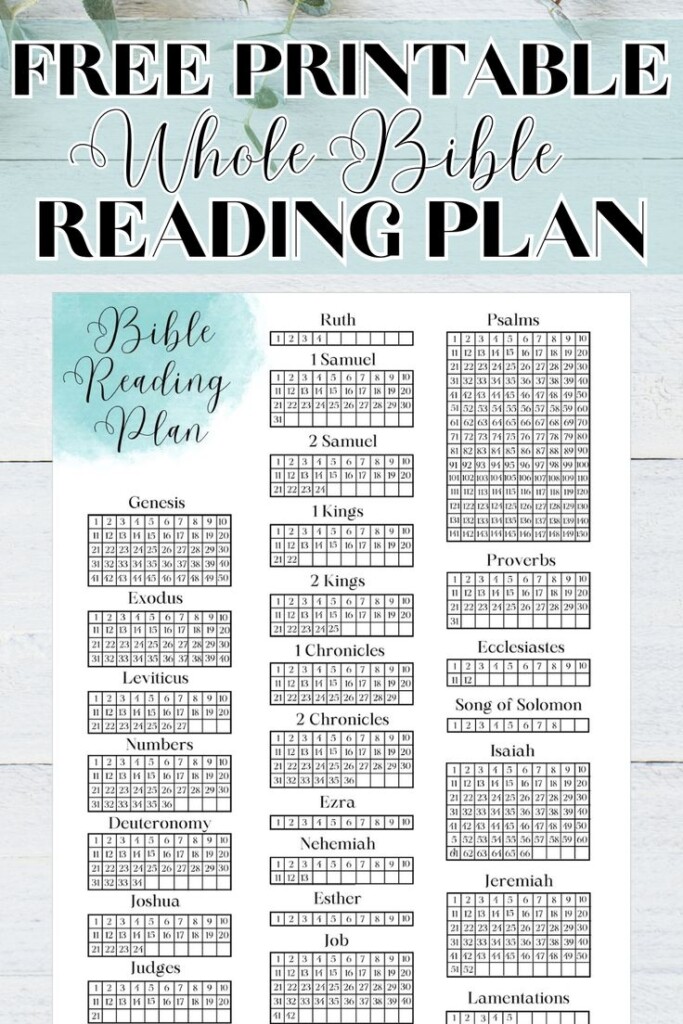 Free Bible Reading Tracker