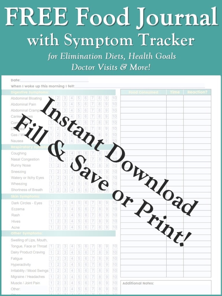 FREE Food Journal With Symptom Tracker For You And Your Doctor