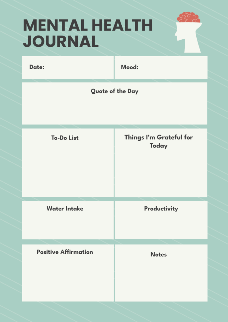 Free Mental Health Journal Template To Edit Online