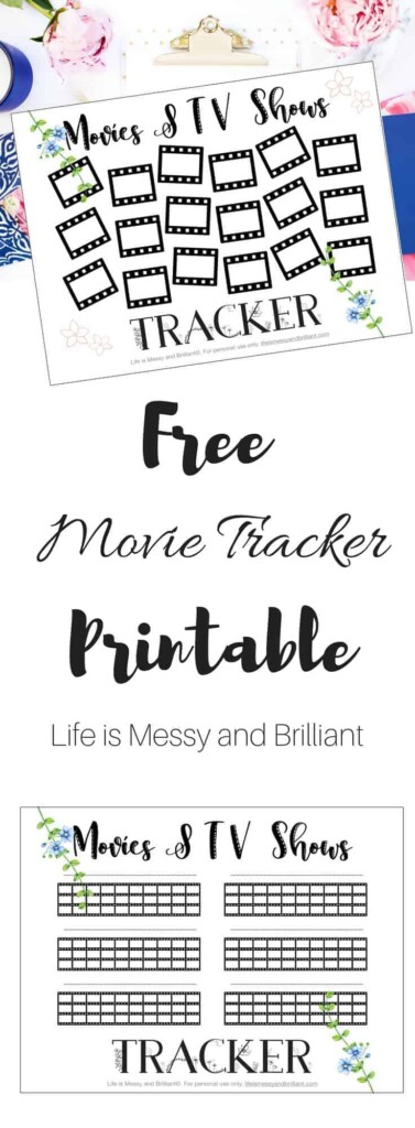 FREE Movie Tracker Printable Bullet Journal Movie Tracker