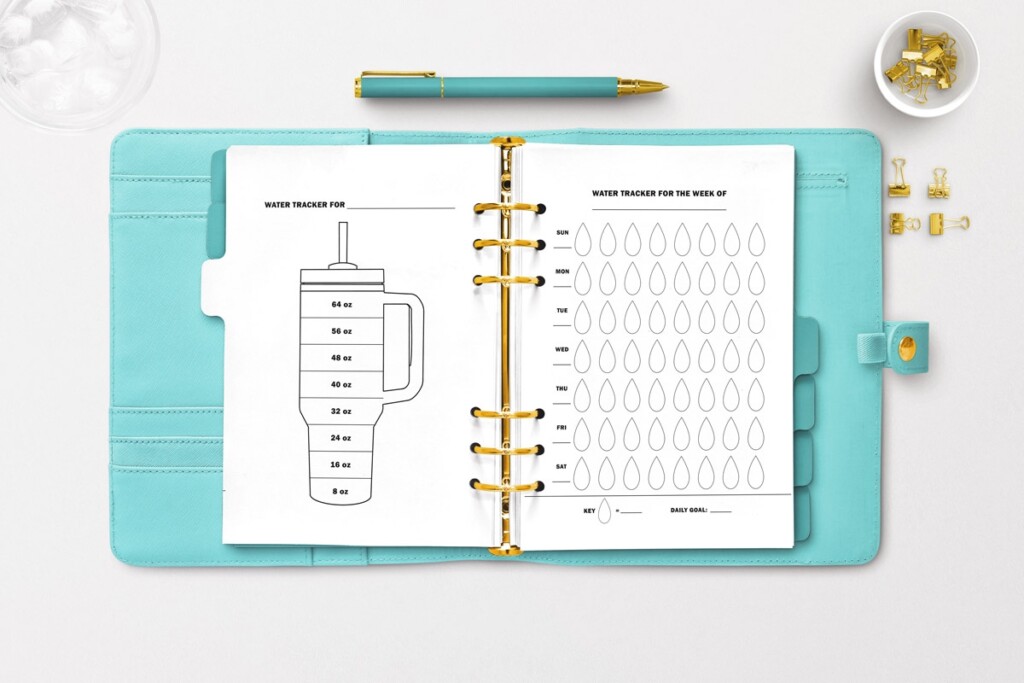 Free Printable Digital Water Tracker Template Set