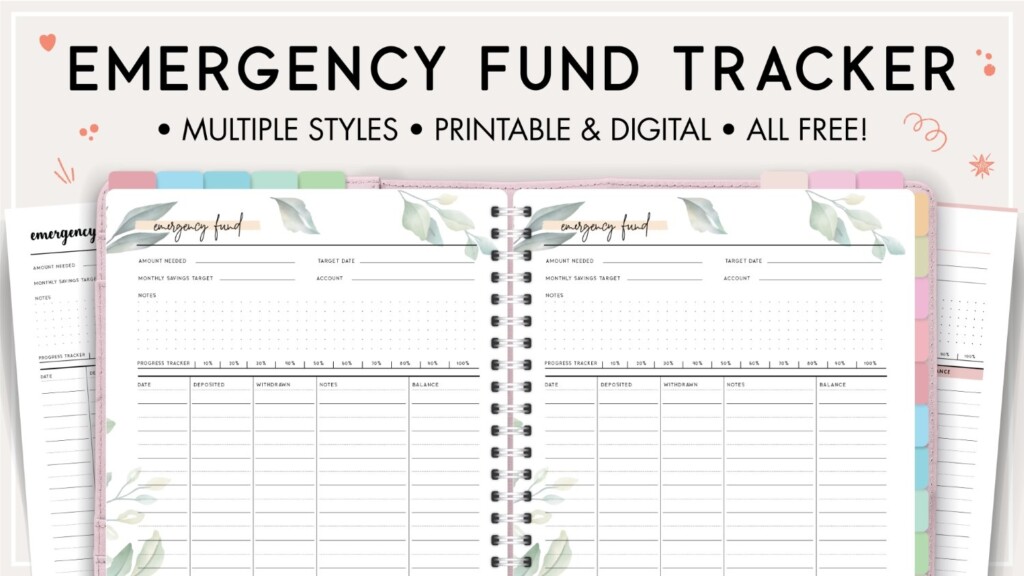 Free Printable Emergency Fund Tracker World Of Printables